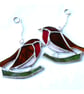 Robin Bird Suncatcher Stained Glass British Handmade 