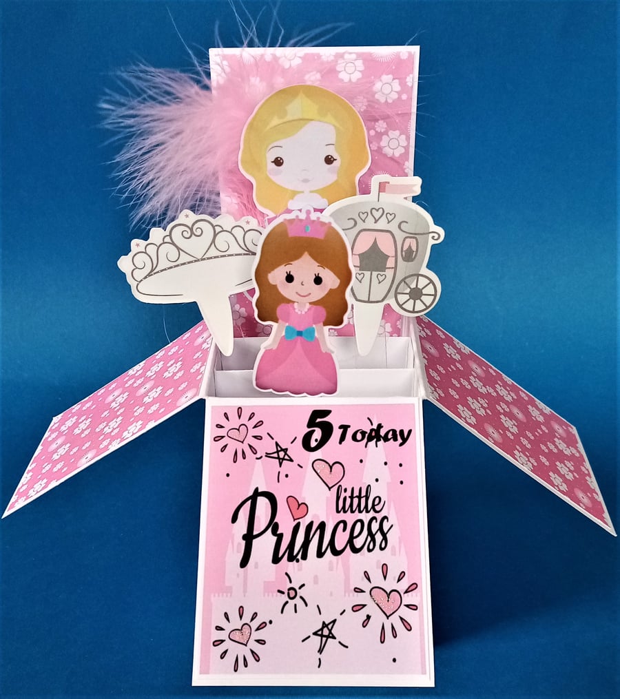 Girls 5th Birthday Card for a princess
