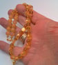 Sparkly Topaz and Amber Coloured Glass Bead Necklace and Earrings Set - Image 5