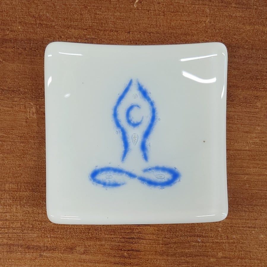 Summer Seconds- Trinket Dish Featuring a Blue Meditation Inspired Figure