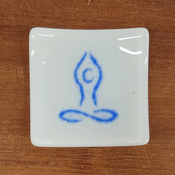 Summer Seconds- Trinket Dish Featuring a Blue Meditation Inspired Figure