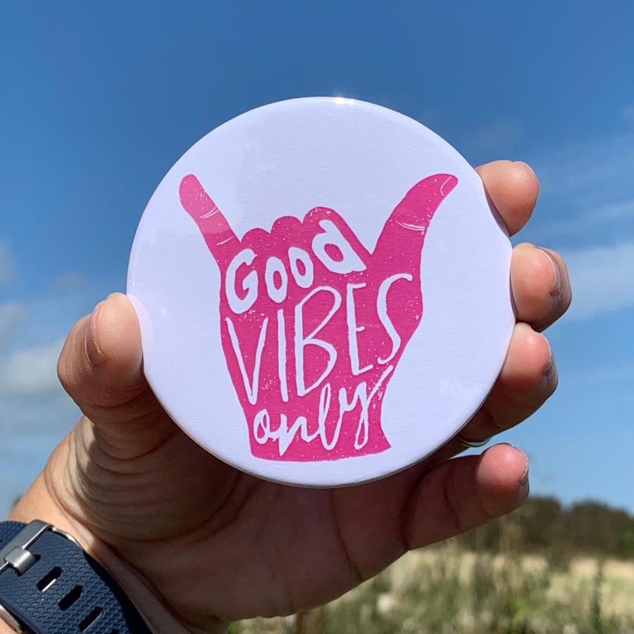 Good Vibes Only Pocket Mirror, Handbag Mirror