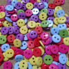 100 x 2-Hole Resin Buttons - Round - 9mm - Mixed Colour