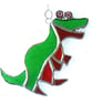 Dinosaur T Rex Suncatcher Green Red Stained Glass Handmade  - Image 2