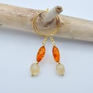 Amber & Citrine Earrings, November Birthday, Scorpio, Anniversary, Gifts For Her