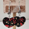 Winter floral silverheart earrings