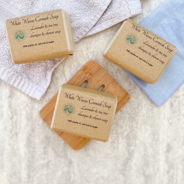 Lavender & tea tree shampoo & shower soap - natural handmade soap