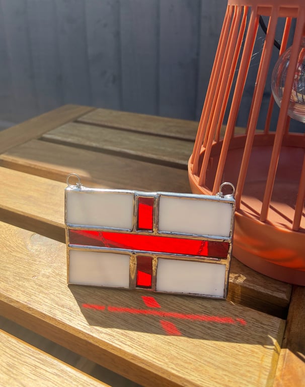 England St George Flag - small stained glass
