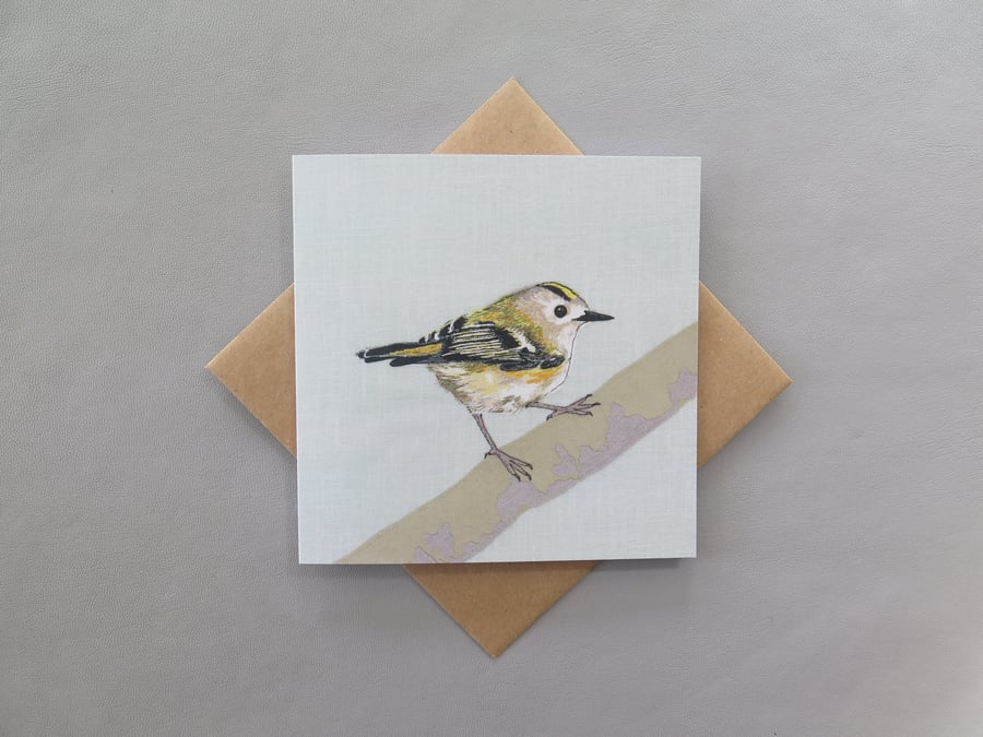 Goldcrest card, blank cards, bird card, bird watcher, British garden birds