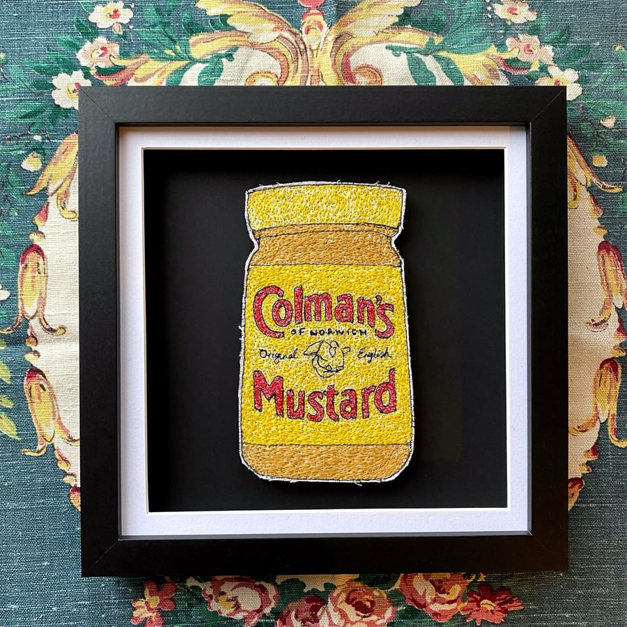 Stitched mustard artwork