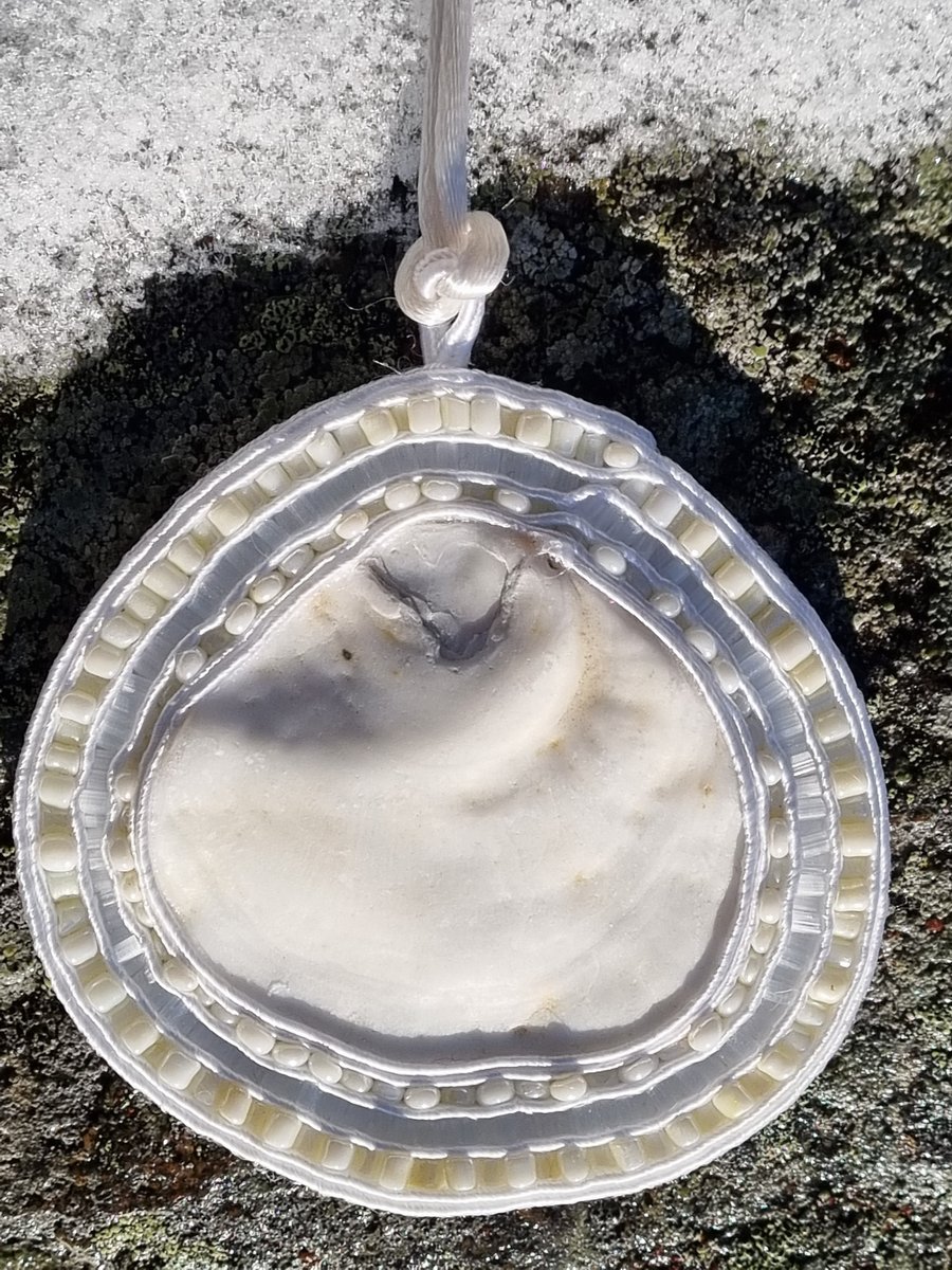 Nordic Energy – Minimalist White Amulet with Soutache & Beads