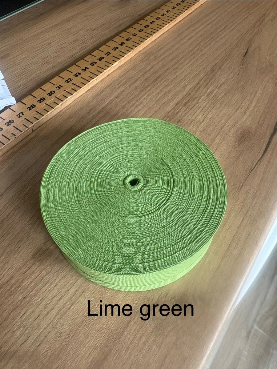 5 meters 1" (25mm) lime green  cotton bias binding  Buy 4 get one free