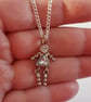 Silver Diamanté Girl Charm Necklace - Rhinestone Pendant with Moving Legs - Image 2