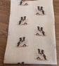 Border Collie Dog Tea Towel. Natural Linen look.   - Image 1