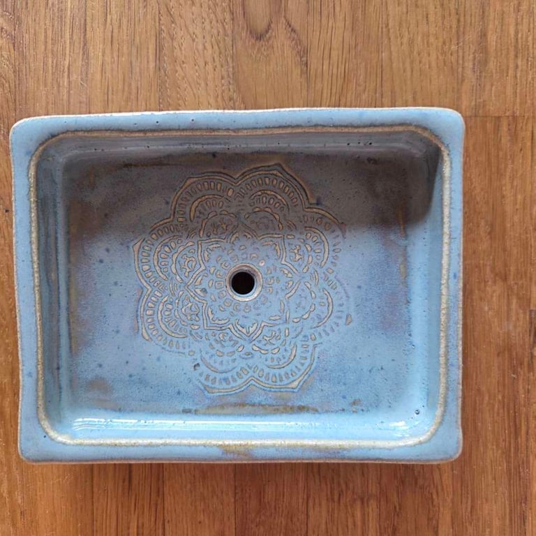 Chunky Handmade Stoneware Soap Dish - Mandala
