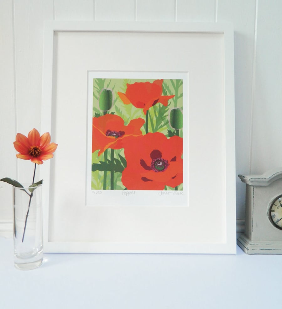 Poppies Giclee Print - art print, flower, unframed