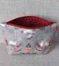 Make up bag, zipped pouch, rabbits, mushrooms - Image 6