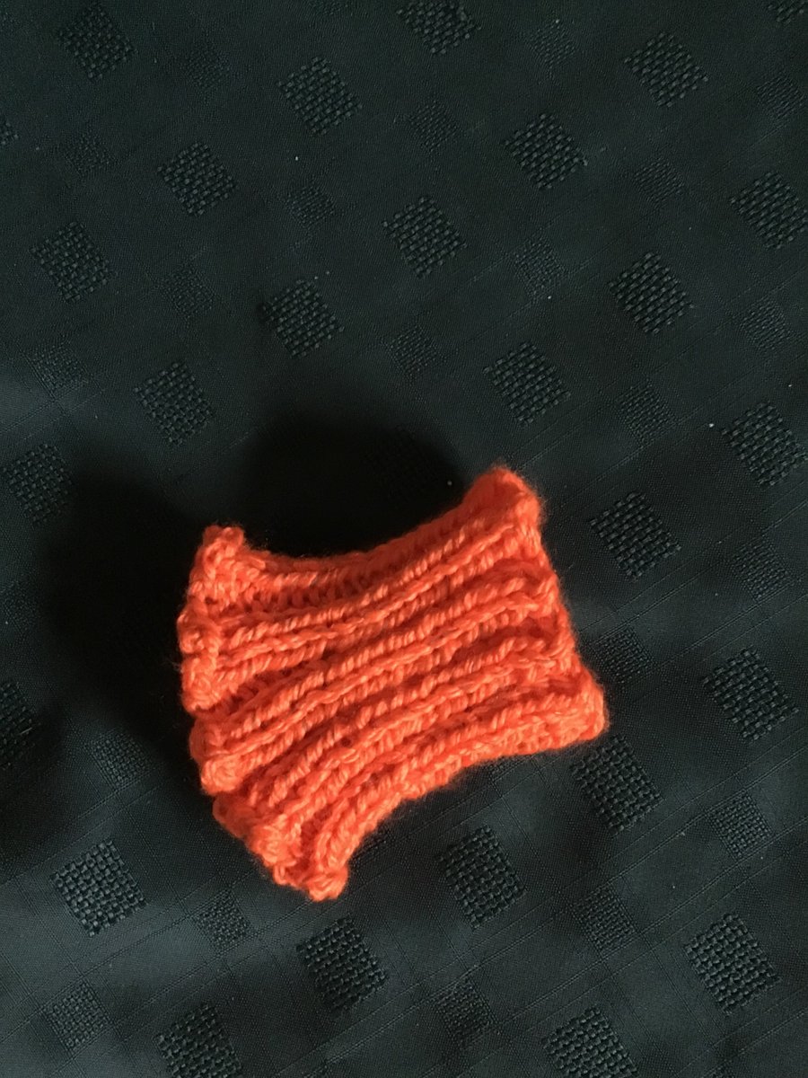 Knitted Neck Warmer  - mini dog - orange reflective 