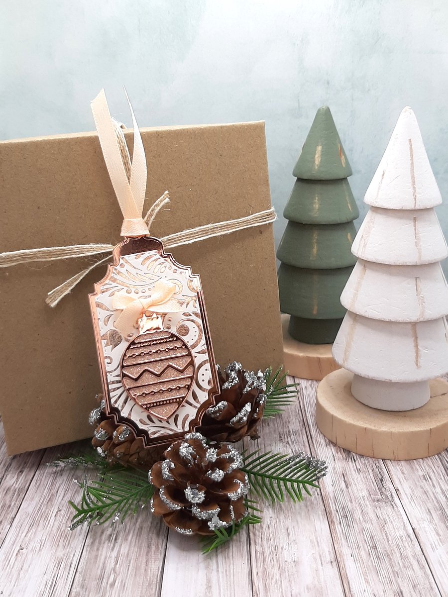 Luxury Rose Gold Bauble Handmade Gift Tags