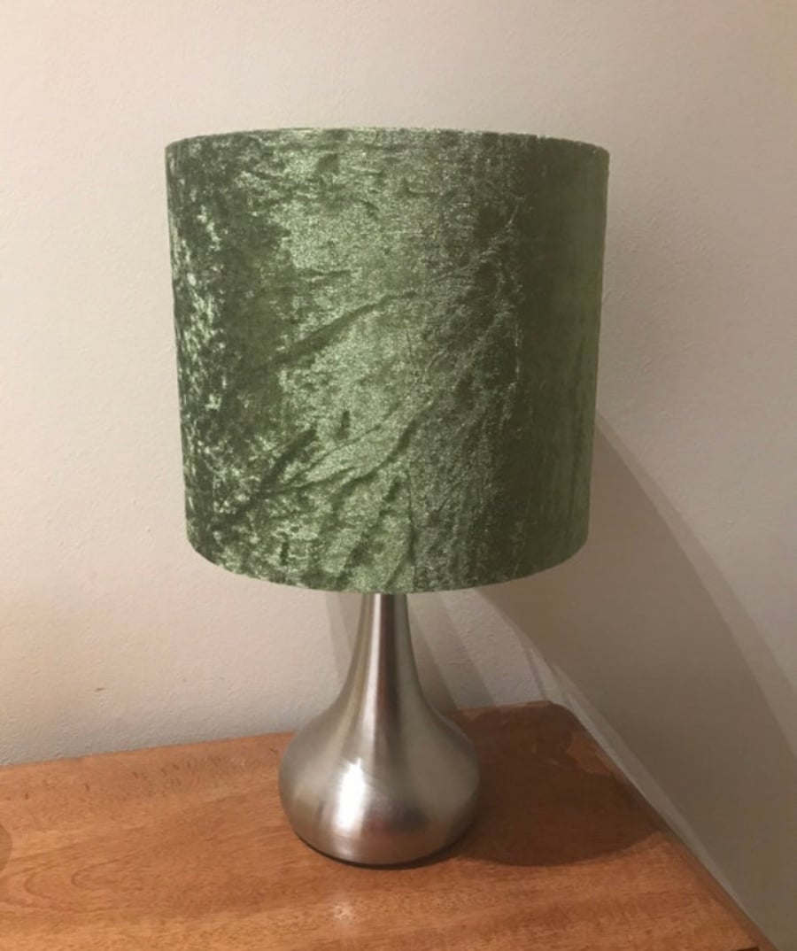 Handmade Crushed Velvet Fabric Lampshades Various Colours
