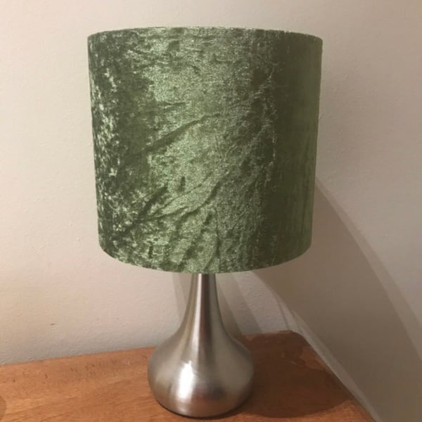 Handmade Crushed Velvet Fabric Lampshades Various Colours