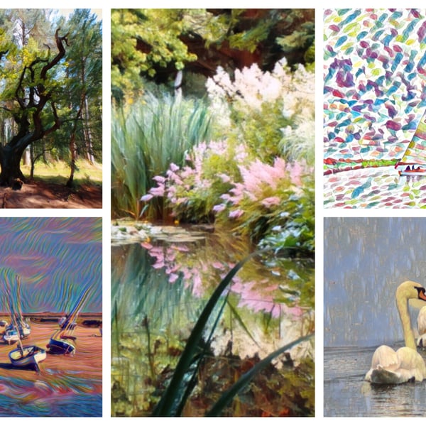 A5 Greeting Card Mixed Norfolk Scenes 