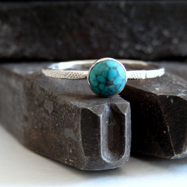 Turquoise STONE Skinny Ring, Handmade Urban Jewellery