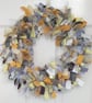Yellow and Grey Rag Wreath - Image 3