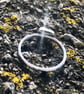 Rare Yellow Sea Glass and Hammered Sterling Silver Ring - Size S - 1281 - Image 2