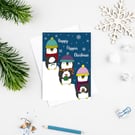 3 wise penguins Christmas card