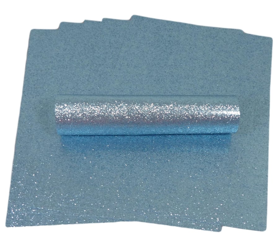 A4 Pale Blue Glitter Paper Sparkly Soft Touch Non Shed Thick 150gsm 100lb Text P