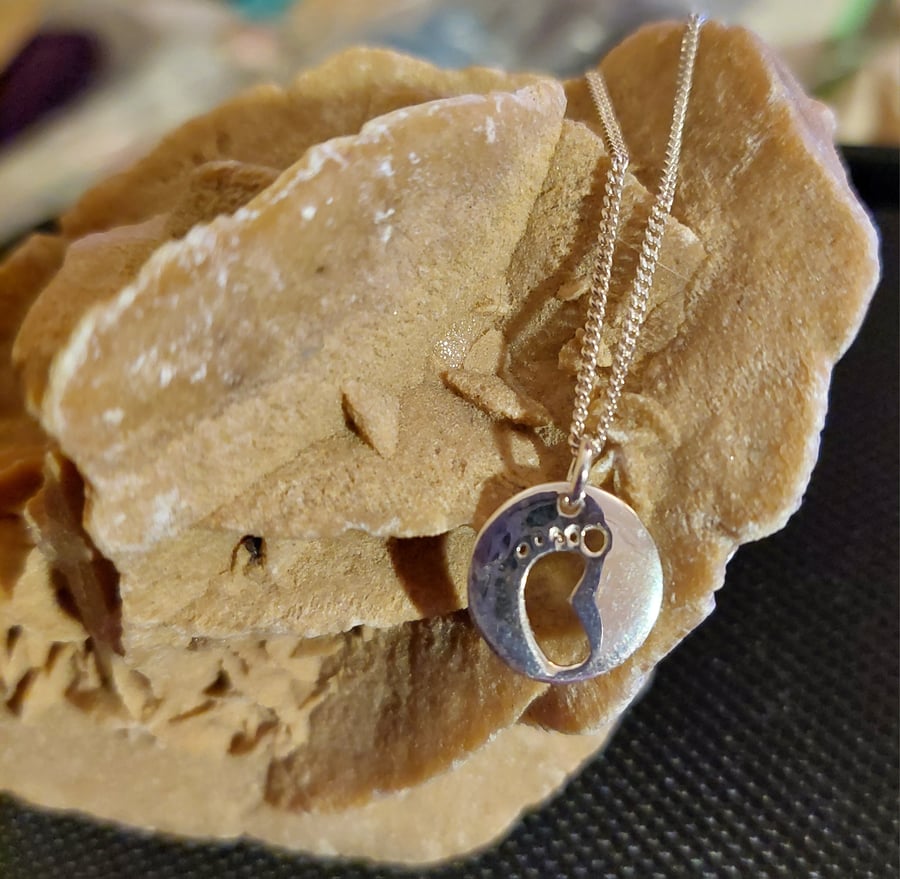 Sterling Silver Baby Foot and Choice of Gemstone Necklace