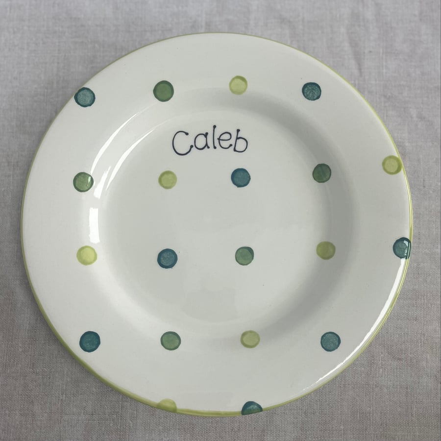 Personalised Spotty Dotty Dinner Plate
