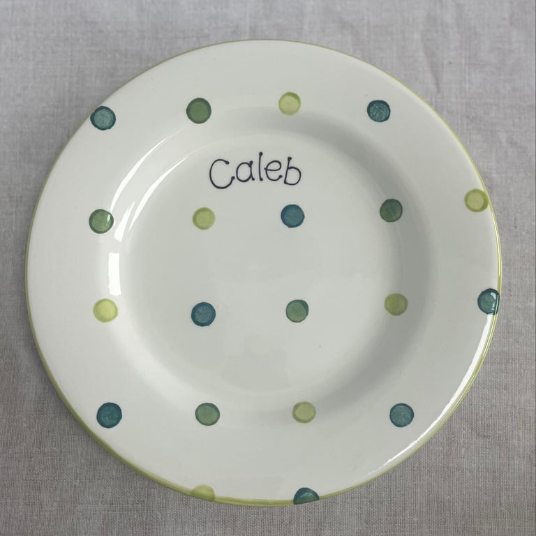 Personalised Spotty Dotty Dinner Plate