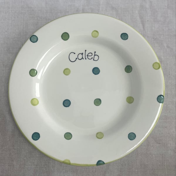 Personalised Spotty Dotty Dinner Plate