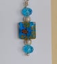 Turquoise Millefiori Earrings - Image 2