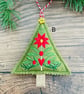 Folk Art Embroidered Christmas Trees - Image 3