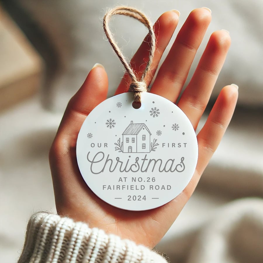 New Home - Christmas House Ornament: Personalised First Christmas Keepsake Gift
