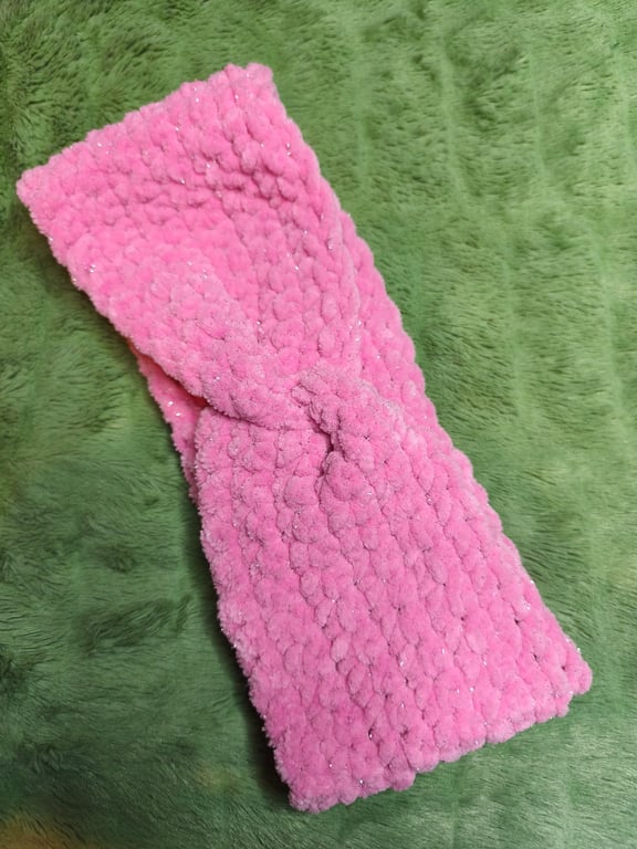 Dark Pink Glitter Headband Ear Warmer