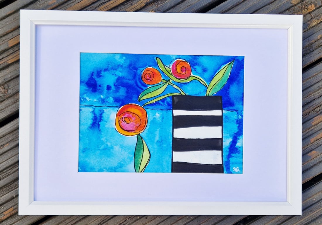 Original framed small watercolour - Zandra I