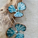 Enamel orchid earrings