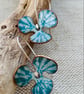 Enamel orchid earrings
