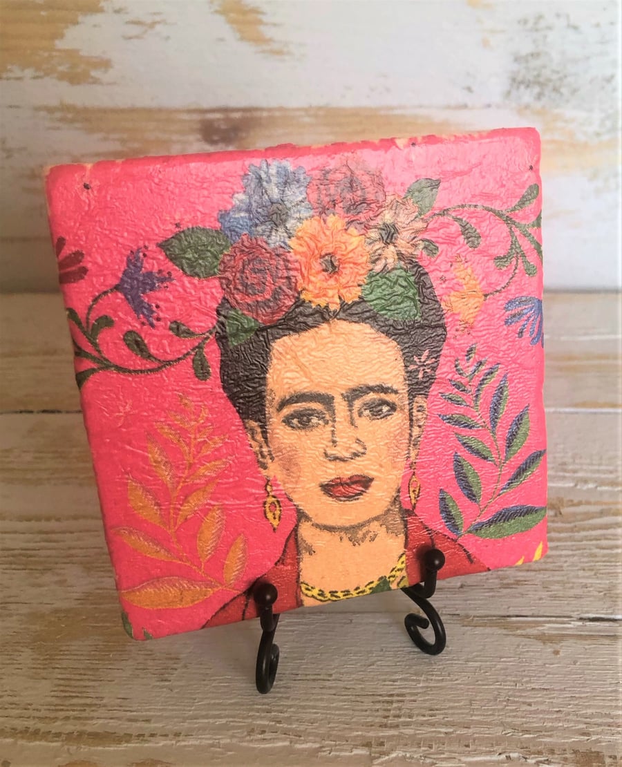 Freda Kahlo Natural Stone Coaster