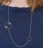  Recycled Sterling Silver Cells & 14ct Gold Filled Gold Wire Circles Necklace  - Image 1