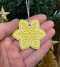 Ceramic snowflake tag (yellow) - Image 6