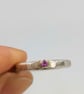Molten Silver Pink Sapphire Ring - Size H - Image 5