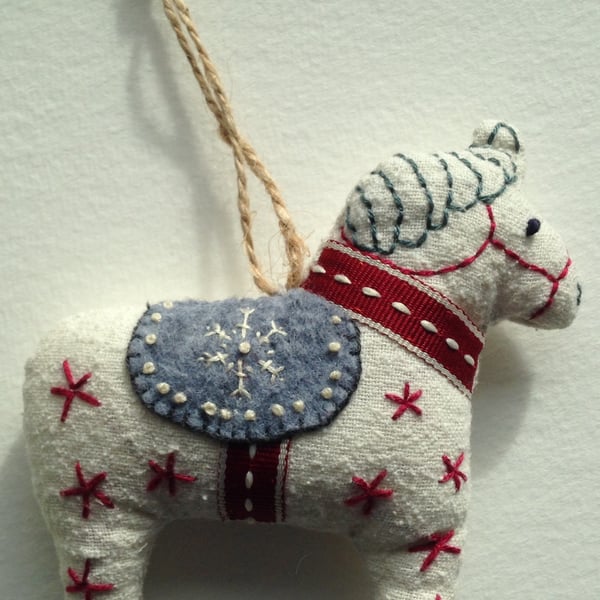 Christmas Dala Horse Tree Decoration