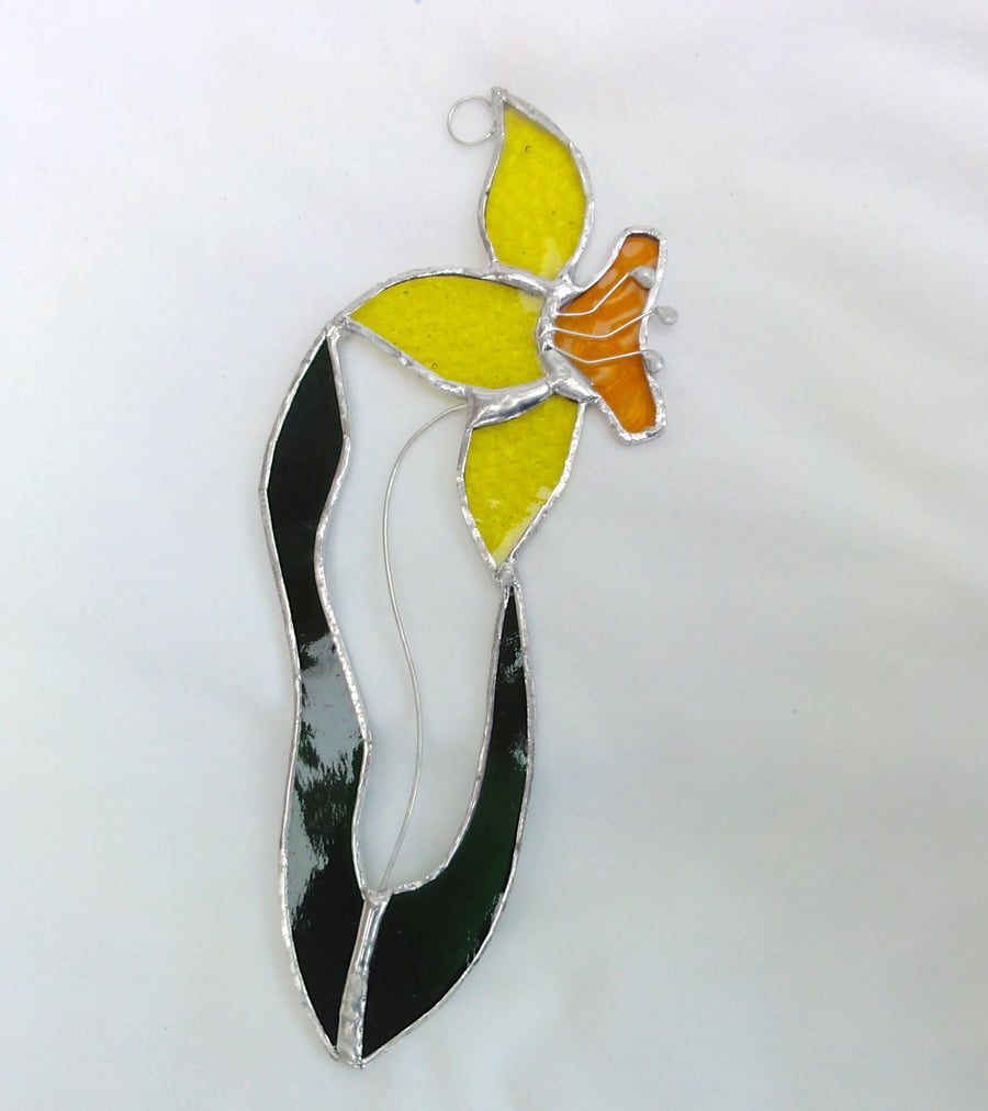 Stained Glass Daffodil Suncatcher