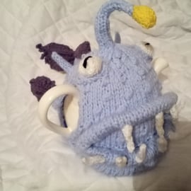 Alan the angler fish tea cosy. 