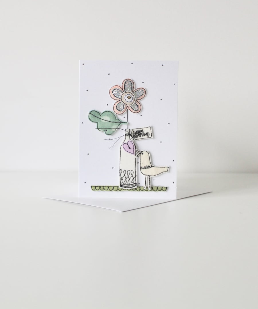 'Happy Birthday' - Handmade C6 Blank Card
